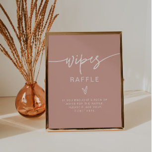 Poster MARLO Boho Blush Rose Baby Wipes Raffle Jeu