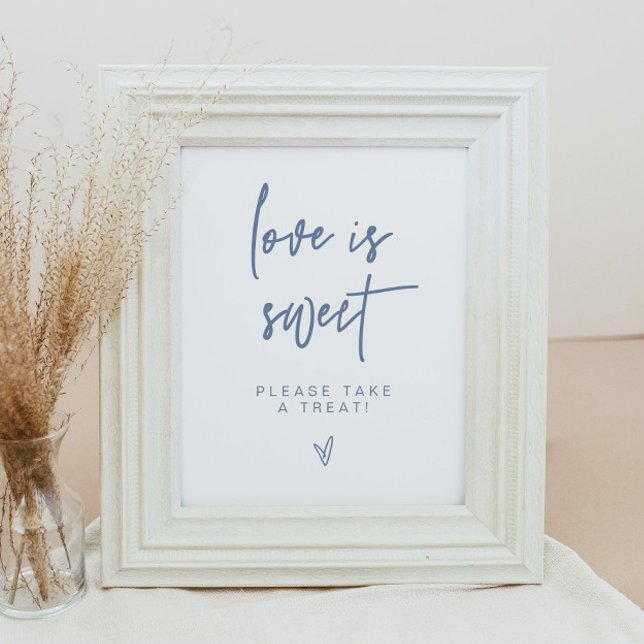 Poster MARLO Boho Dusty Blue Love is Sweet Treat Favorise (Créateur téléchargé)