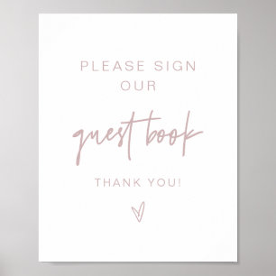 Poster MARLO Boho Rose Poussiéreux Rose Signe de Livre d'
