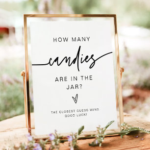 Poster MARLO Bold Combien de Candies Baby shower Jeu