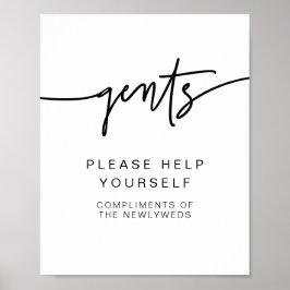 Poster MARLO Bold Moderne Gents Salle de bain Toilettes P