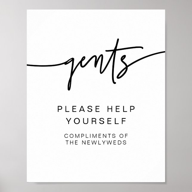 Poster MARLO Bold Moderne Gents Salle de bain Toilettes P (Devant)