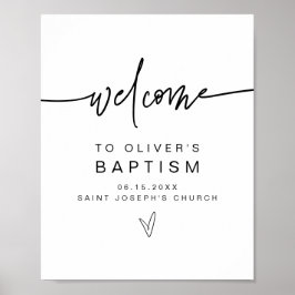 Poster MARLO Modern Bold Contemporary Baptism Welcome