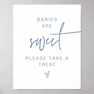 Poster MARLO Moderne Boho Dusty Bleu Bébés sont doux sign