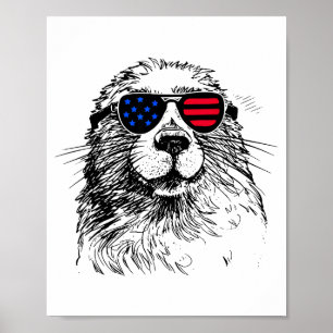 Poster Marmotte 4 juillet Amérique Drapeau Usa pour femme