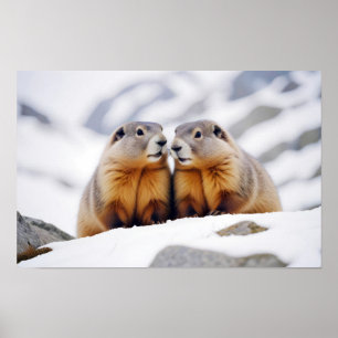 Poster Marmotte Animal Nature Faune Affection Soin