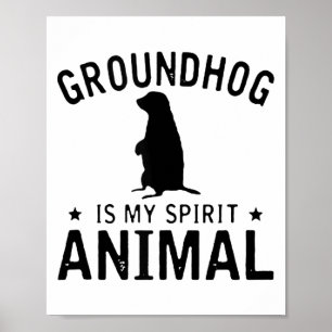 Poster Marmotte Est Mon Animal Spirituel - Drôle Ta