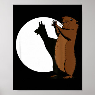 Poster Marmottes Lama Marionnette Ombre Drôle Woodchuck