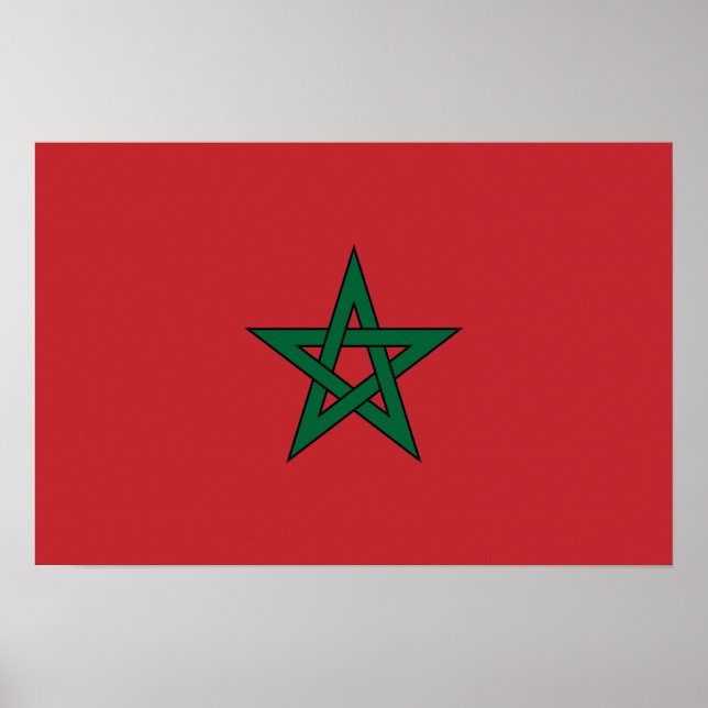 Poster Maroc - Drapeau marocain (Devant)