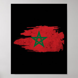 Poster Maroc Drapeau Marocain Amoureux de Footbyll 