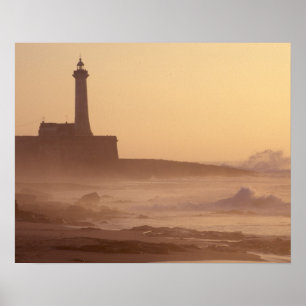 Poster Maroc, Rabat, phare au coucher du soleil