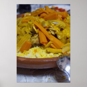 Poster Maroc, Tétouan. Repas traditionnel marocain de