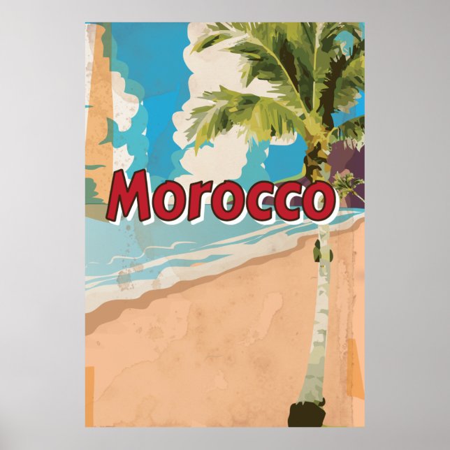 Poster Maroc Vacances Vintages (Devant)