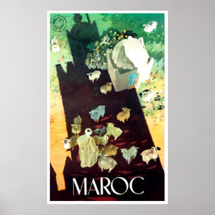 Poster Maroc, vue aérienne, berger, avec son bateau