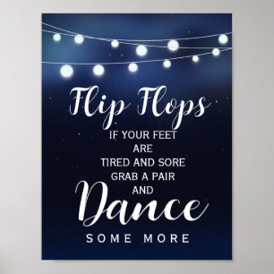 Poster Marque Chaîne de lumières tongs mariage signe
