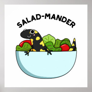 Poster Marque de salade Funny Salamander Animal Pun