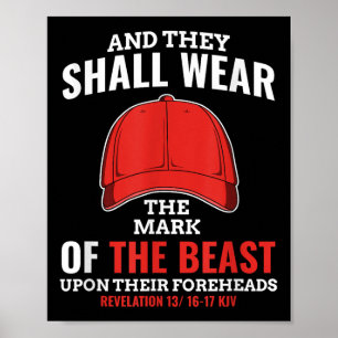 Poster Marque Drôle Anti Trump Du Casquette Rouge Bête