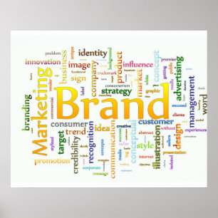 Poster Marque et texte relatif de commercialisation