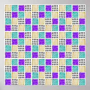 Poster Marque-page à motif continu d'automne pastel