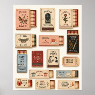 Poster Marque-page des Tropes Romantiques pour les Amoure