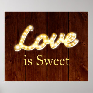 Poster Marquee Lights Love is Sweet - barque