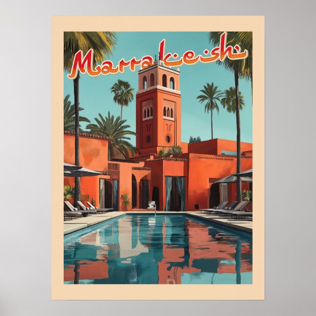 Poster Marrakech Daydream - Voyage du milieu du siècle (Devant)