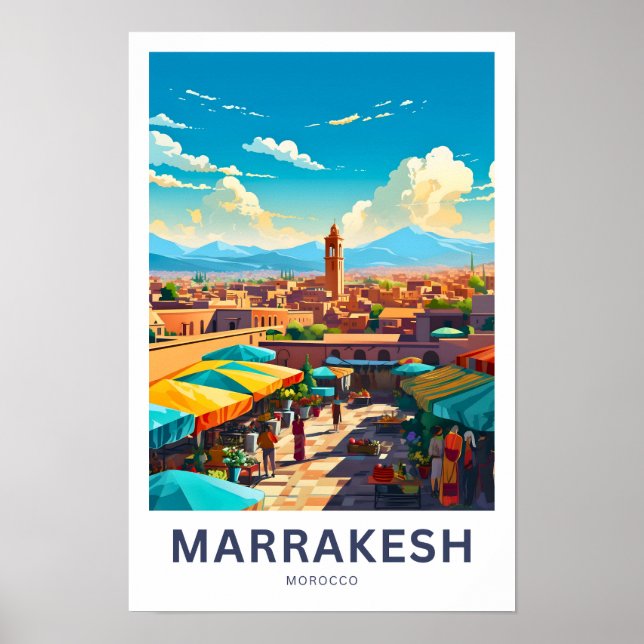 Poster Marrakech Maroc Imprimer voyage (Devant)