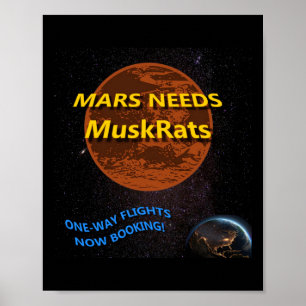 Poster Mars a besoin d'un autocollant Muskrats