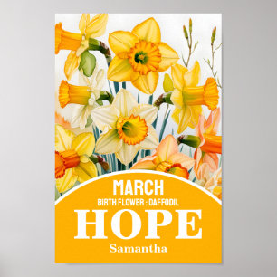 Poster Mars Mois de naissance Fleur Christian Mur Art
