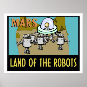POSTER MARS - TERRE DE L'AFFICHAGE DES ROBOTS