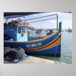 Poster Marsaxlokk Bateaux de pêche Malte