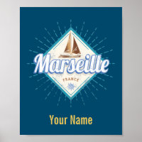 Marseille ville France bateau à voile rétro vintag