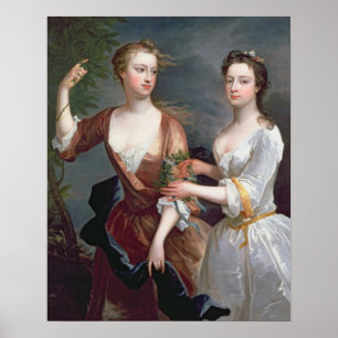 Poster Martha et Teresa Blount, 1716