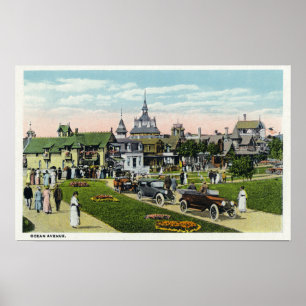 Poster Martha's Vineyard, vue d'avenue d'océan