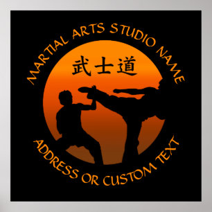 Poster Martial Arts Karate Taekwondo Kung Fu Studio Propr