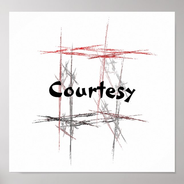 Poster Martial Arts Taekwondo Tenets Avec L'Autorisation  (Devant)