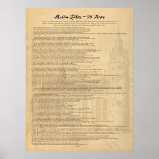 Poster Martin Luther 95 Theses (Eng) Eglise Wittenberg