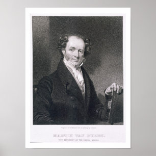 Poster Martin Van Buren, gravé par E. Wellmore (engravi