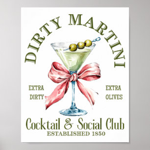 Poster Martini Dirty Bachelorette Tail Club Martini Boiss