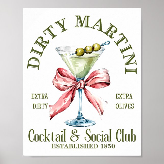 Poster Martini Dirty Bachelorette Tail Club Martini Boiss (Devant)