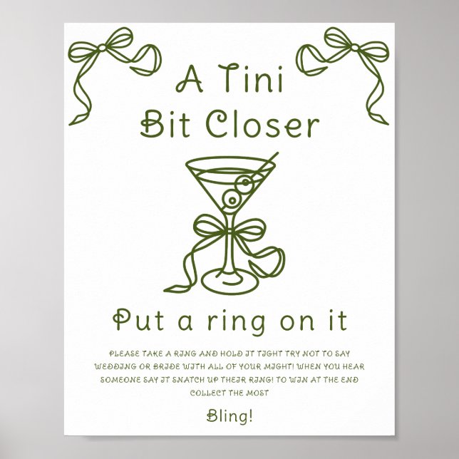 Poster Martini nuptiale Mettez une bague sur le jeu (Devant)