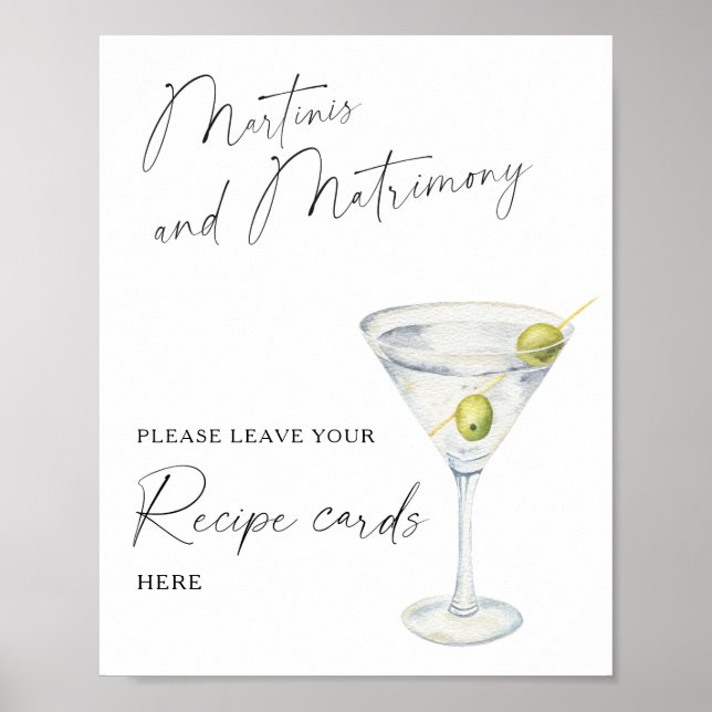 Poster Martini nuptiale Votre carte de recette ici (Devant)
