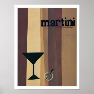 Poster Martini (rayures marron)
