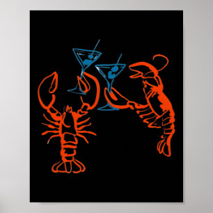 Poster Martini Red Lobster Cuisine Italienne Esthétique É