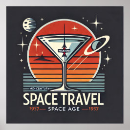 Poster Martini Space Travel 1957 Space Age Logo
