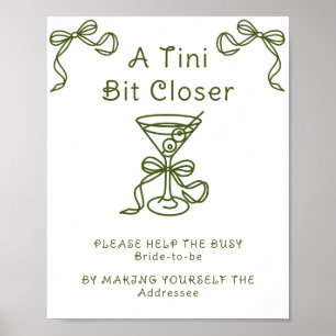Poster Martinis & Bow Aident la mariée occupée Adresse