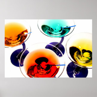 Poster martinis colorés