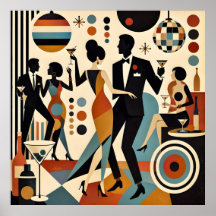 Martinis jazzy abstraits et fête de cocktails dans