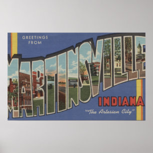 Poster Martinsville, Indiana - Scènes de grandes lettres