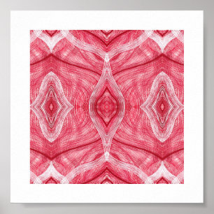 Poster Martyre Abstrait Art Aquarelle Rouge Blanc